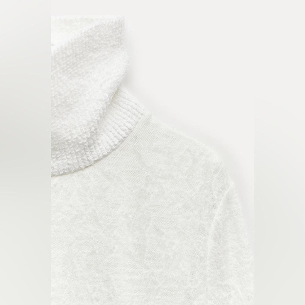 Zara white high neck long sleeve dress - Picture 7 of 11
